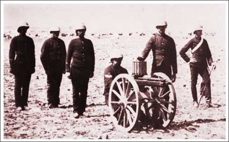 One of the Gatling guns in the Kuram Valley in 1879