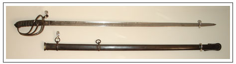 Artillery officer's sword and scabbard