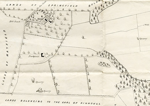 The houses of Limepotts and Parkfield on the Limepotts estate (1838)