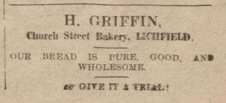 Griffin Bakery newspaper ad from December 1912