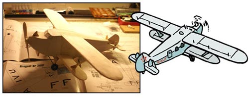 Balsa wood model of the Breguet 280T