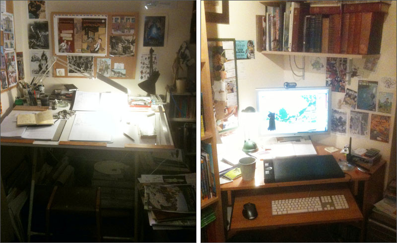 Garen's workspace in 2011