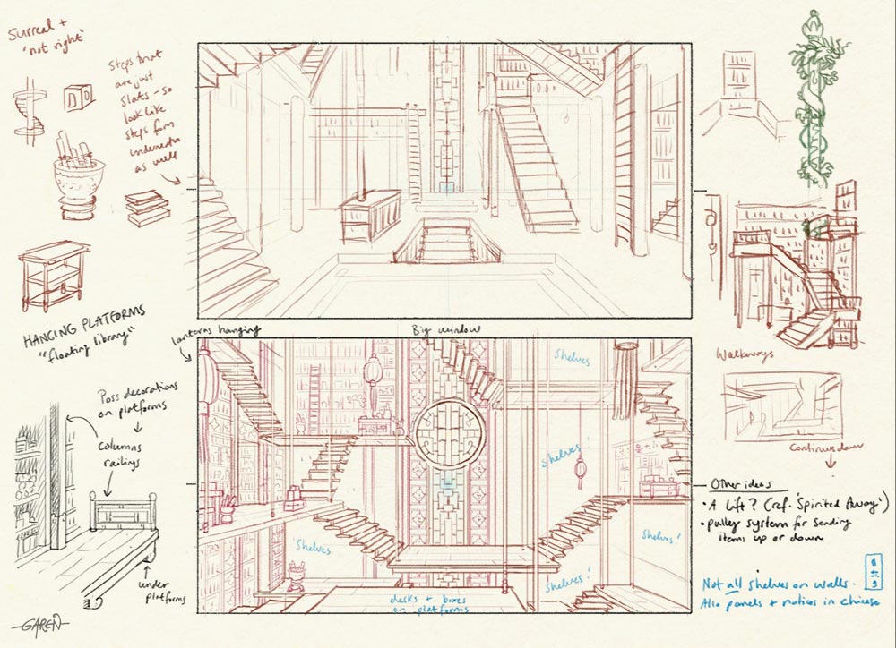 Taishi Academy rough sketch development 1