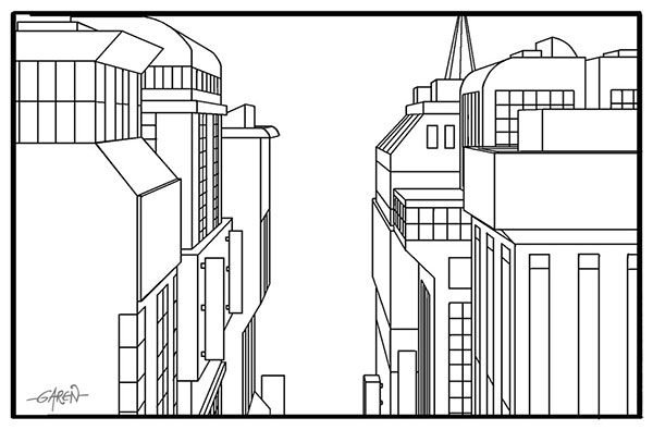 city perspective test drawing