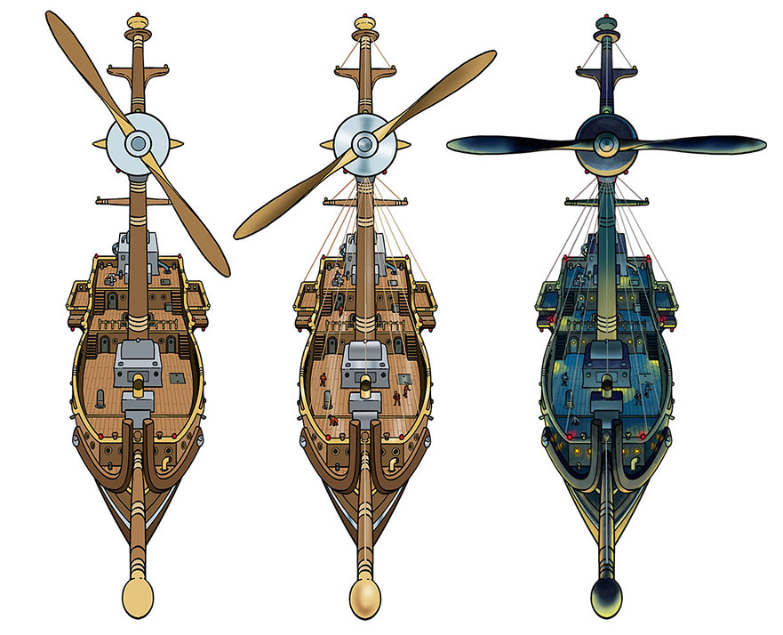 development of the space galleon for animation 1