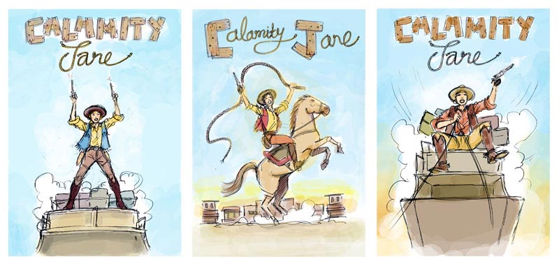 Calamity Jane poster sketches