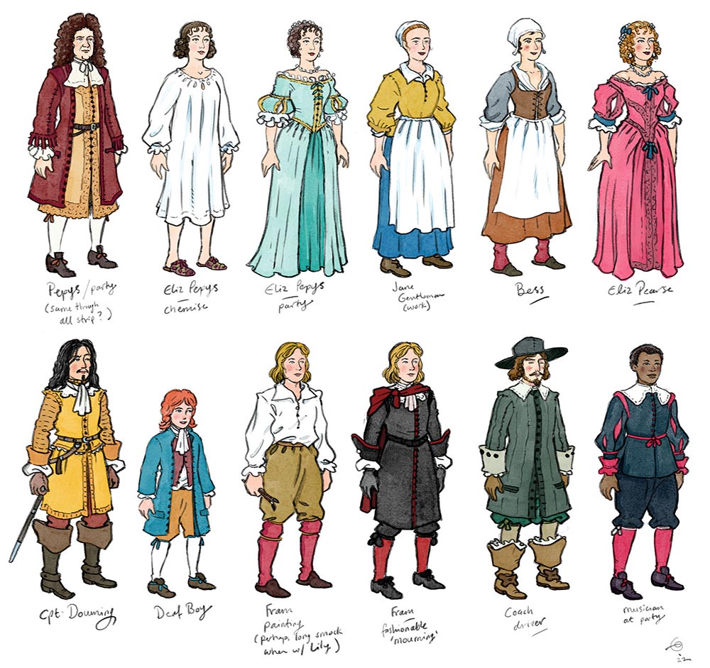 costume designs for Deaf Londoners comic