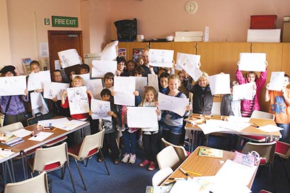 Leading a local library comics workshop